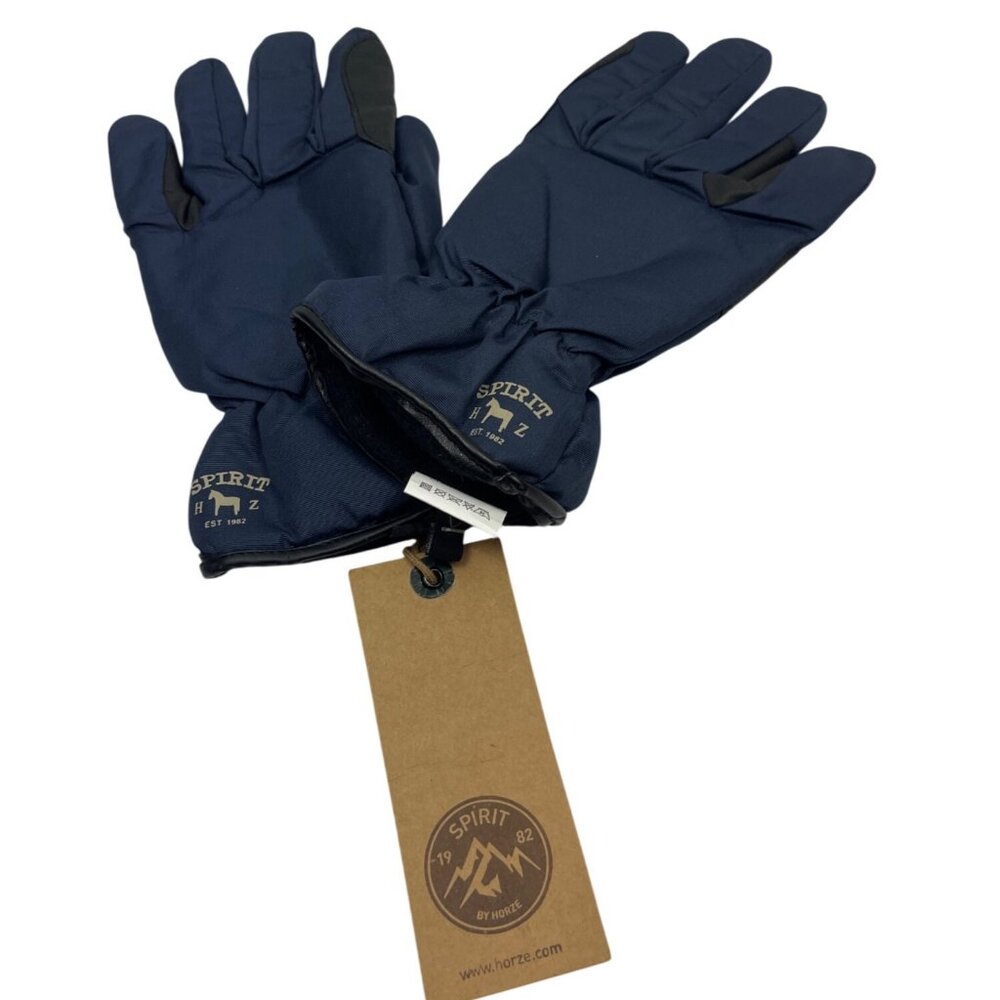 Horze Spirit Winter Gloves Navy Blue Size 9 Warm Polyester Shell & Lining 35i